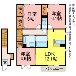 ＬＡ　ＴＥＲＲＥ　Ⅰ棟の物件間取画像